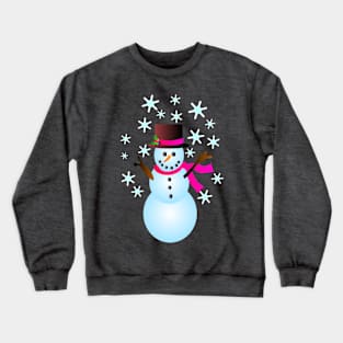 Happy Snowman in the Snow Crewneck Sweatshirt